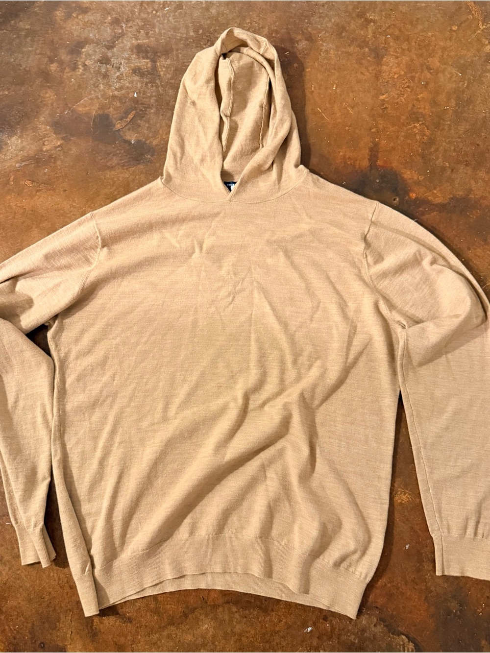 Peter Millar Cream-Tan Hooded Crewneck Sweater